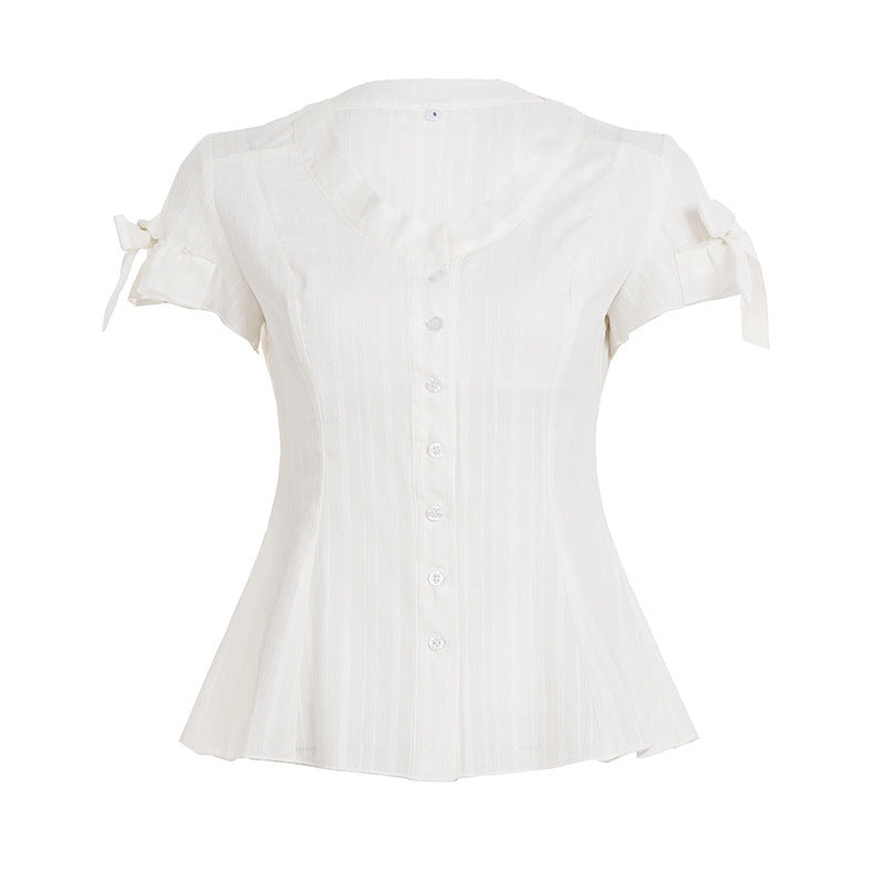 Damen Blusenshirt mit modischem Schnitt und Rüschendetails Drune
