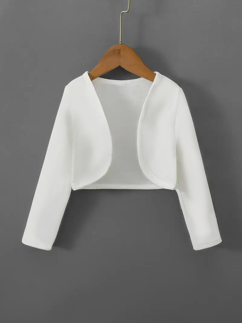 Damen kurz geschnittenes Cardigan mit offenen Schnitt und langen Ärmeln Drune