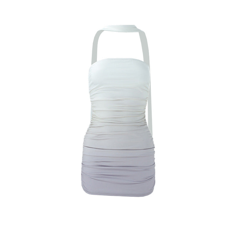 Damen figurbetontes Abendkleid mit schulterfreiem Design und seitlichem Gefransten Drune