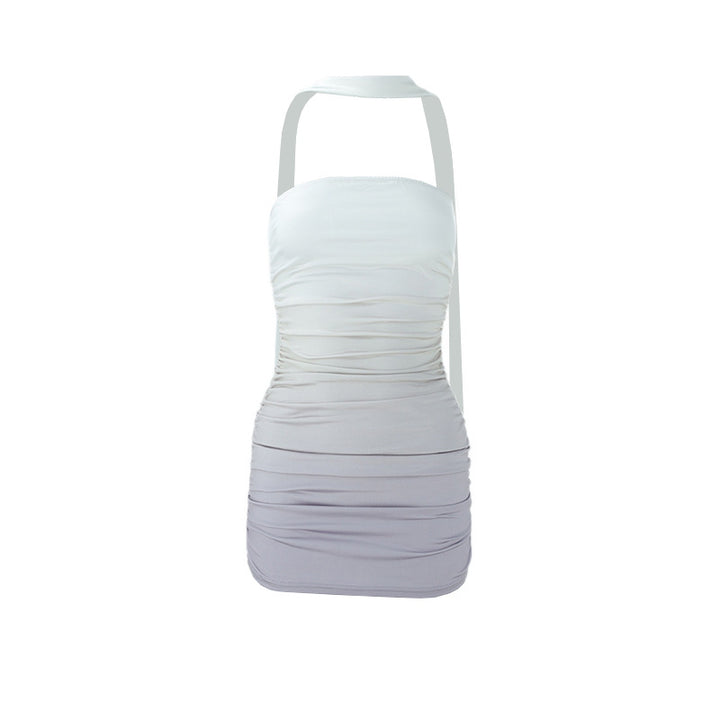 Damen figurbetontes Abendkleid mit schulterfreiem Design und seitlichem Gefransten Drune