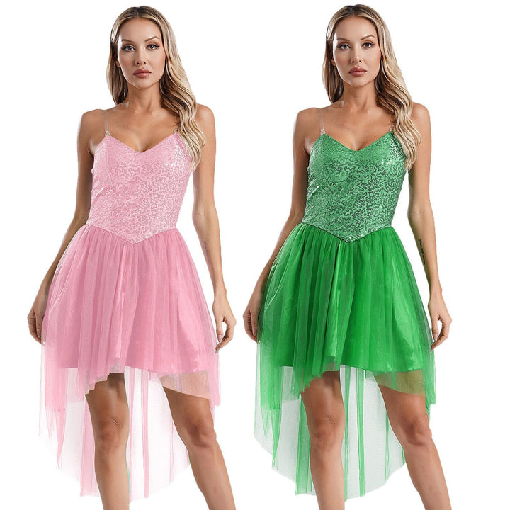 Damen Kostümkleid mit schimmerndem Tüllrock und filigranen Flügeln Drune