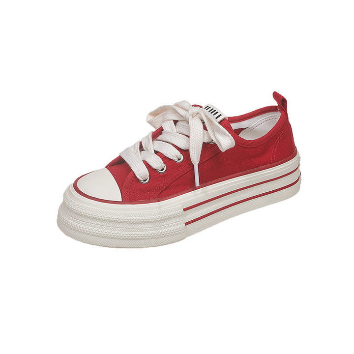 Damen Canvas Sneakers mit kontrastierenden Details und bequemen Schnürsenkeln Drune