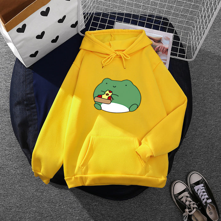 Damen Kuscheliger Hoodie mit einzigartigem Froschdesign Drune