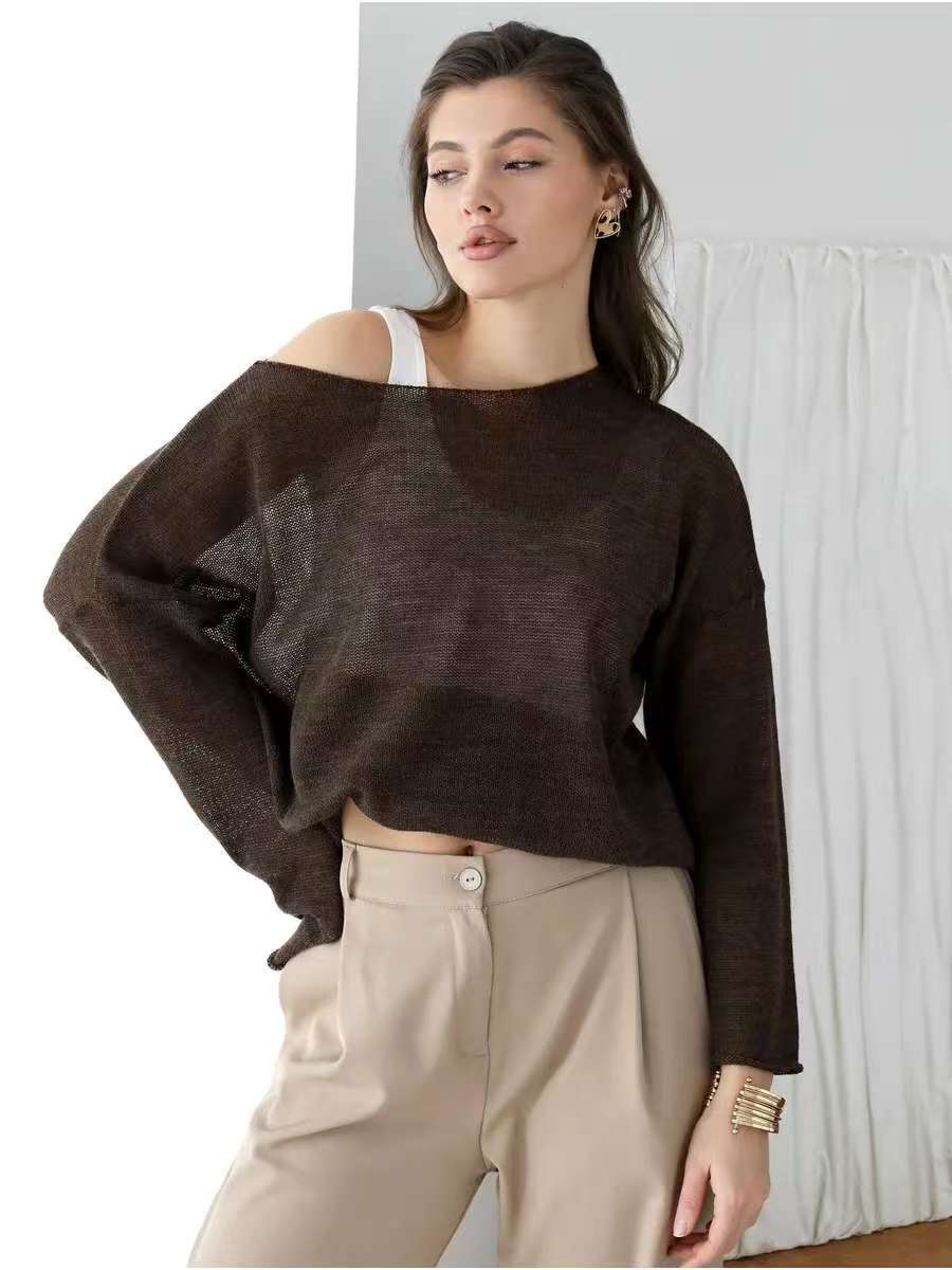 Damen luftiger Oversized-Strickpullover mit weitem Schnitt Drune