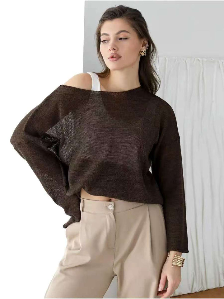 Damen luftiger Oversized-Strickpullover mit weitem Schnitt Drune