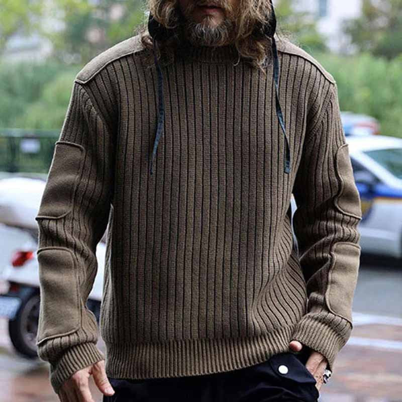 Herren Strickpullover mit Struktur und Kapuze Drune