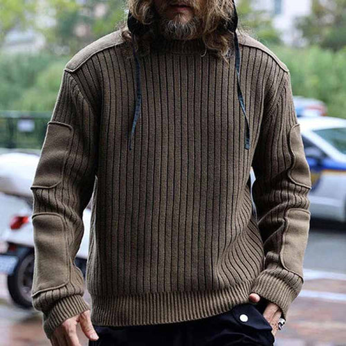 Herren Strickpullover mit Struktur und Kapuze Drune