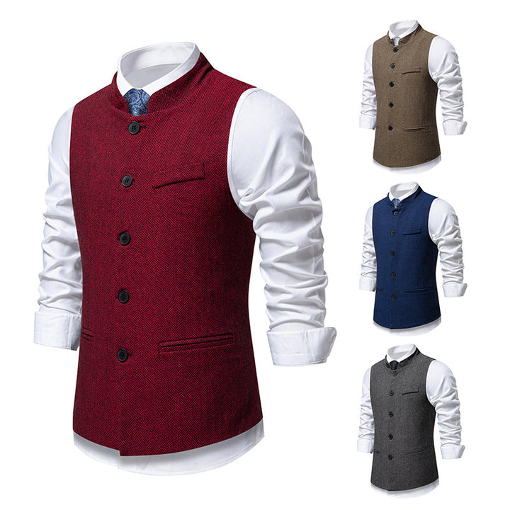 Herren elegante Weste aus strukturiertem Stoff Drune