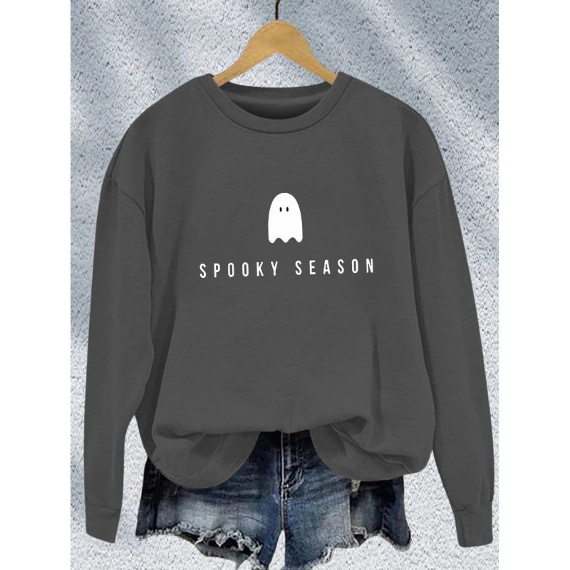 Unisex nan lässiges Halloween Sweatshirt mit Gespenst-Print und Oversize-Schnitt Drune