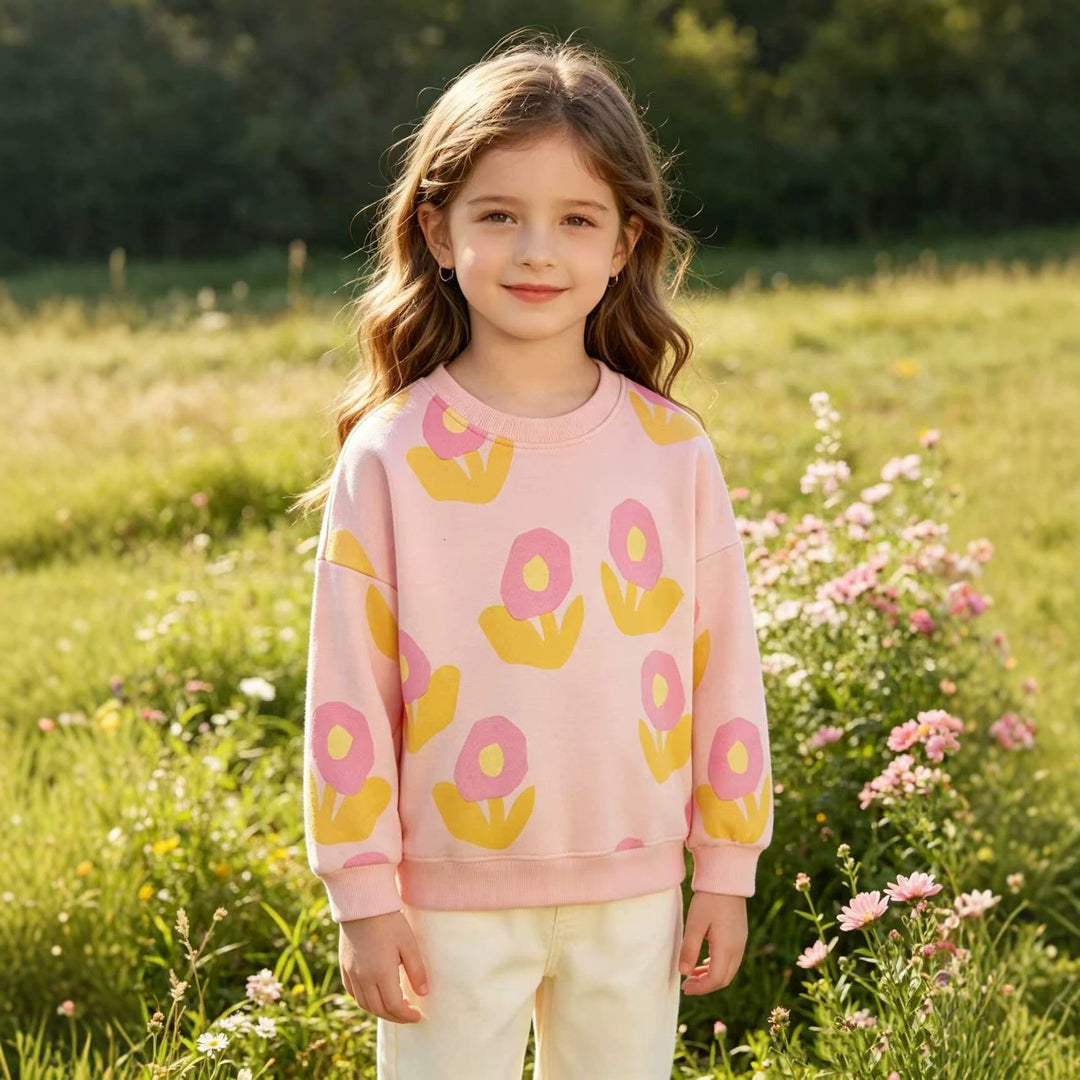 Mädchen Sweatshirt mit floralen Mustern Drune