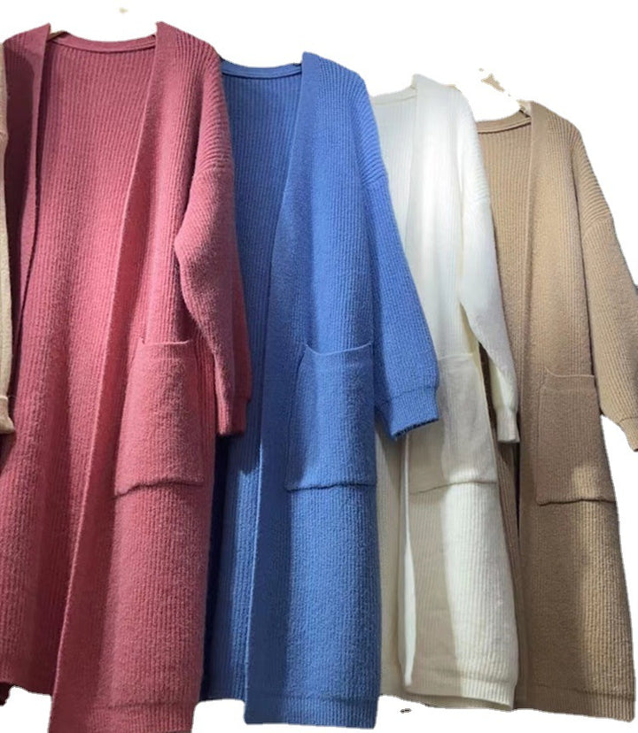 Damen Grobstrickcardigan mit tiefen Taschen und voluminösen Ärmeln Drune
