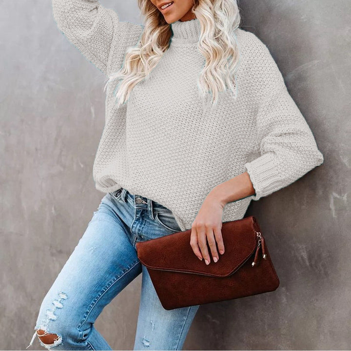Damen Grobstrickpullover mit Rollkragen und lässigem Schnitt Drune