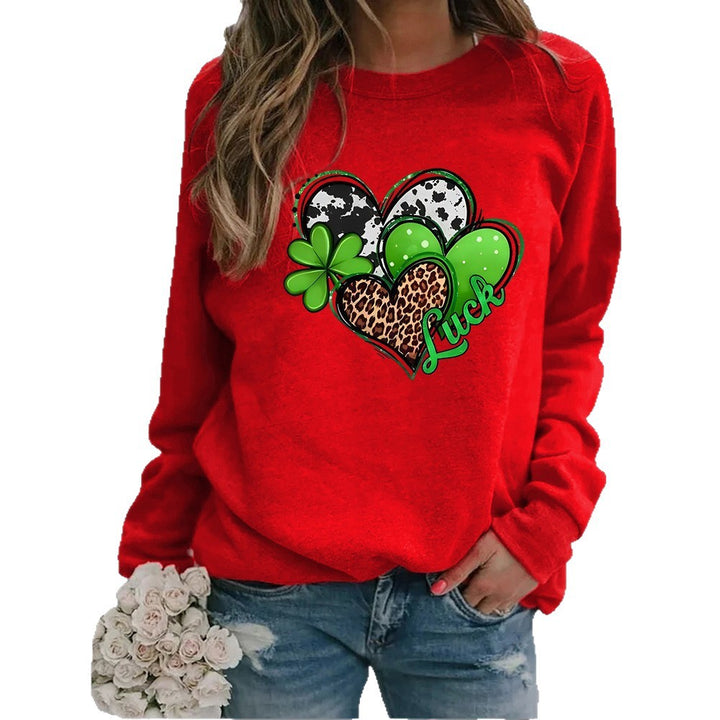 Damen Sweatshirt mit kreativem Herzdesign und auffälligem Motiv Drune