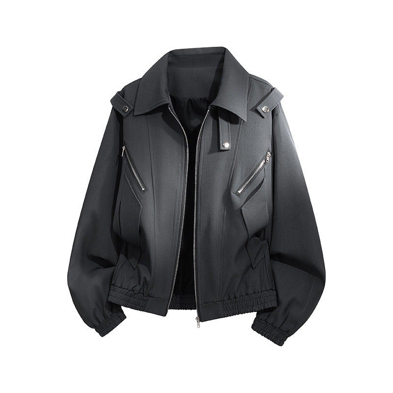 Damen stylische Windjacke mit funktionalen Reißverschlusstaschen und elastischen Bündchen Drune
