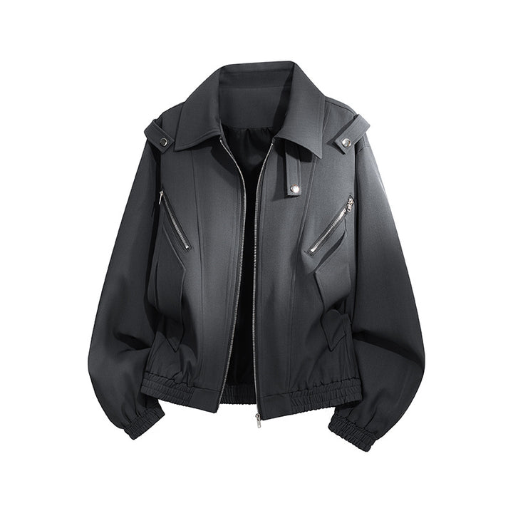 Damen stylische Windjacke mit funktionalen Reißverschlusstaschen und elastischen Bündchen Drune