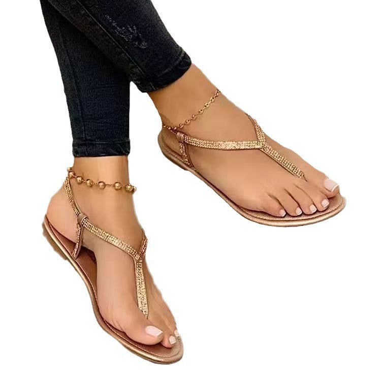 Damen Strassverzierte Zehentrenner-Sandalen Drune