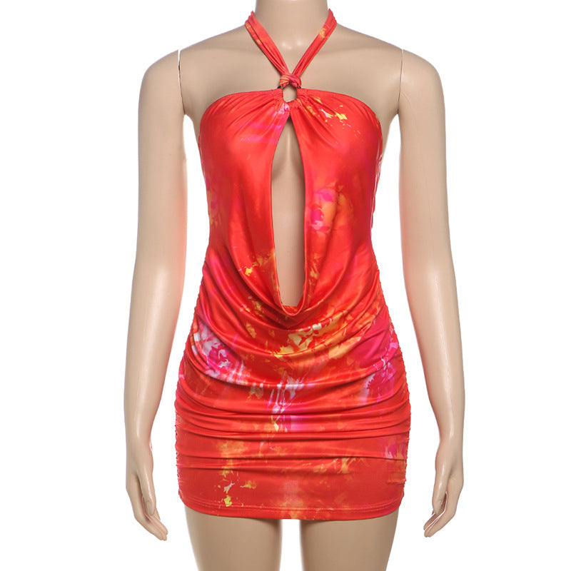 Damen Mini Kleid mit schickem Wickeldesign und tiefem Ausschnitt Drune