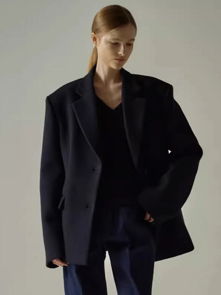 Damen eleganter Oversize-Blazer mit raffinierter Innenjacke Drune