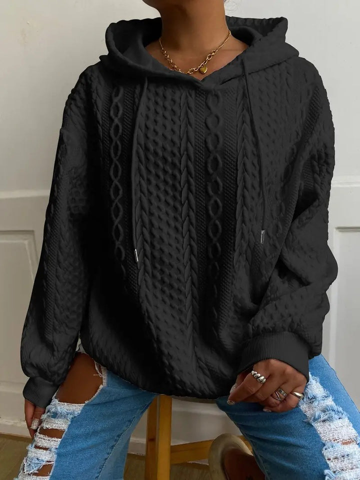Damen gemütlicher Hoodie mit strukturiertem Strickdesign Drune