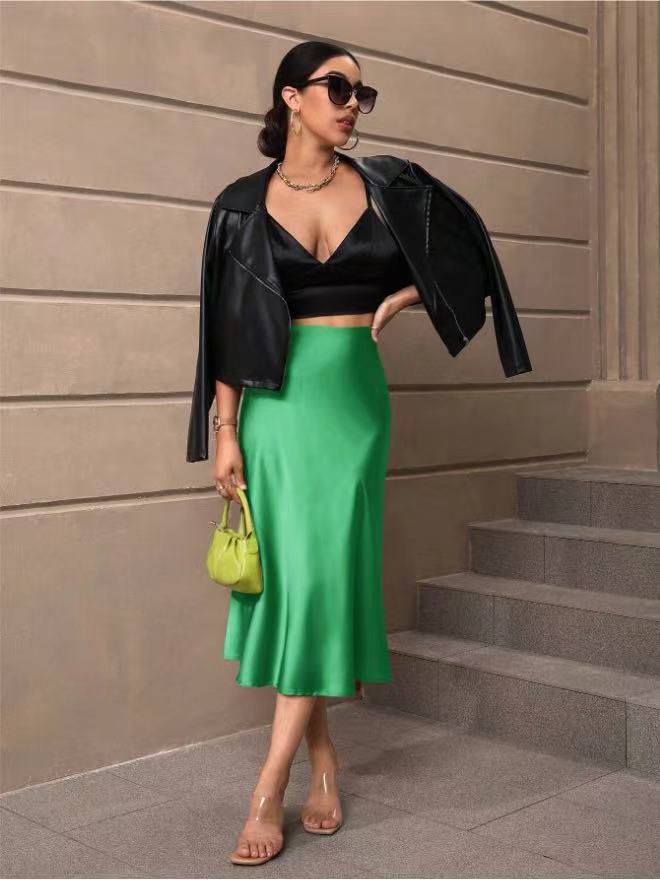 Damen Midi-Rock mit fließender Silhouette Drune