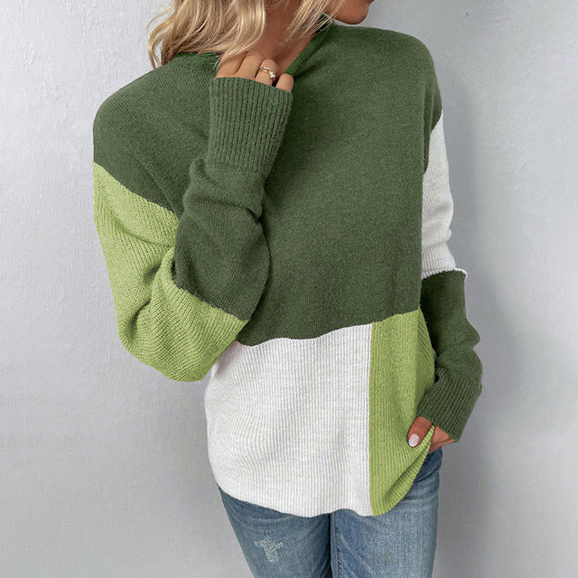 Drune | Blockfarbener Pullover Acryl Stilvoll, Komfortabel