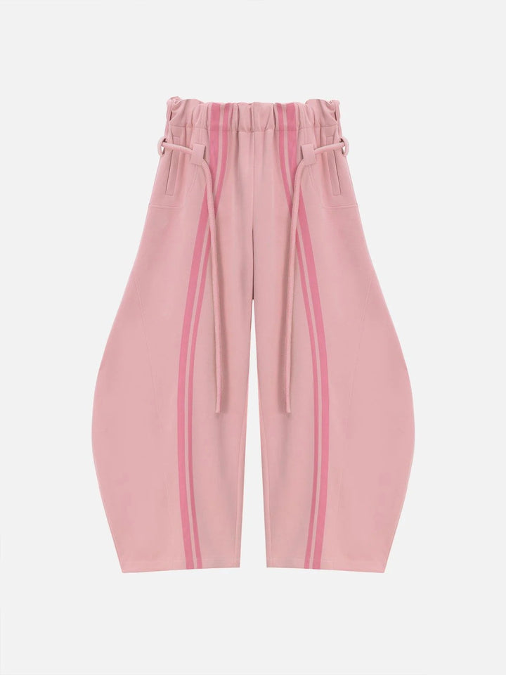 Damen lässige Sporthose mit elastischem Bund und stylischen Streifen Drune