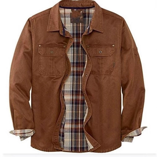 Herren Hemdjacke mit kariertem Innenfutter und praktischen Brusttaschen Drune