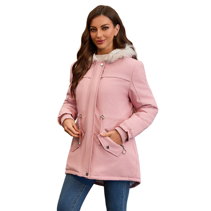 Damen modische Übergangsjacke mit kuscheligem Innenfutter und verstellbarem Bund Drune