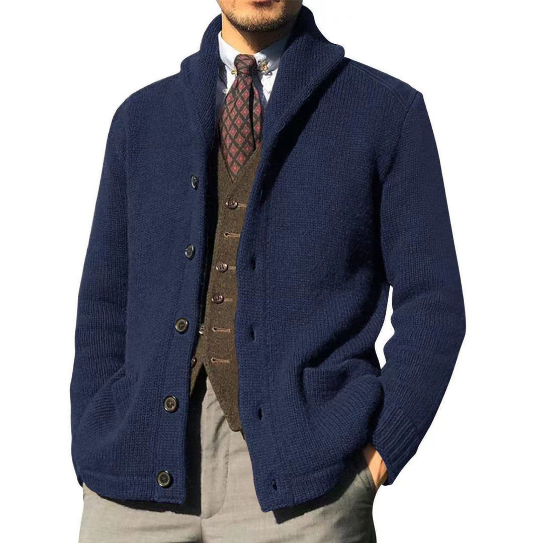Herren Struktur Strickjacke Pullover Drune