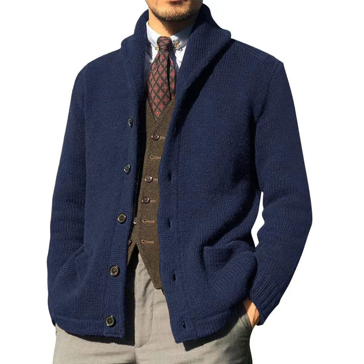 Herren Struktur Strickjacke Pullover Drune