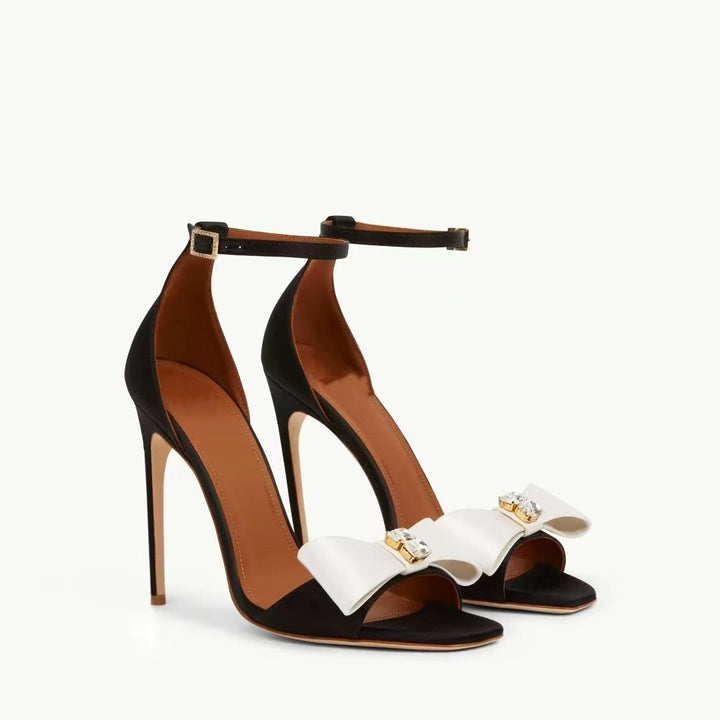 Damen Open-Toe High-Heeled Sandalen mit elegantem Schleifendetail Drune