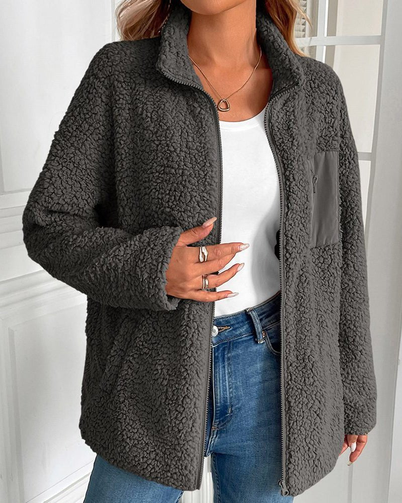 Drune | Up Sherpa-Fleece-Jacke - Ultra-weiche Wärme - Mischung - Gemütliche lässige Schicht