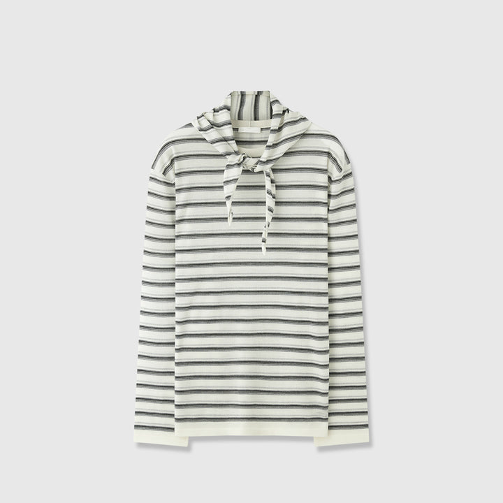 Damen lässiges Langarmshirt mit modischem Bindegürtel Drune
