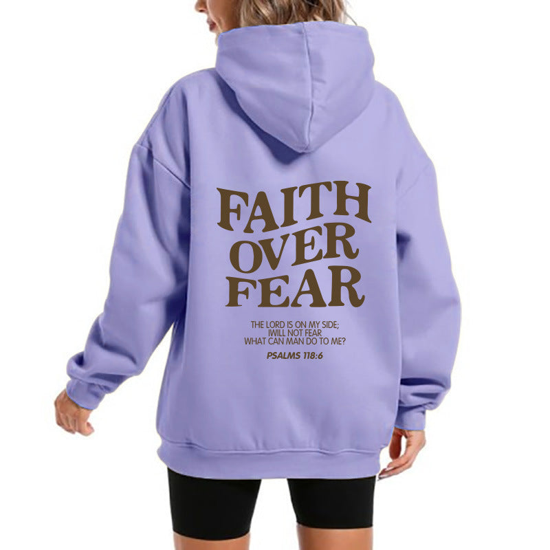 Damen Kapuzensweater mit motivierendem Schriftzug und bequemem Schnitt Drune
