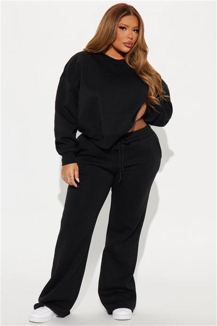 Damen cropped Sweatshirt mit voluminösen Ärmeln Drune