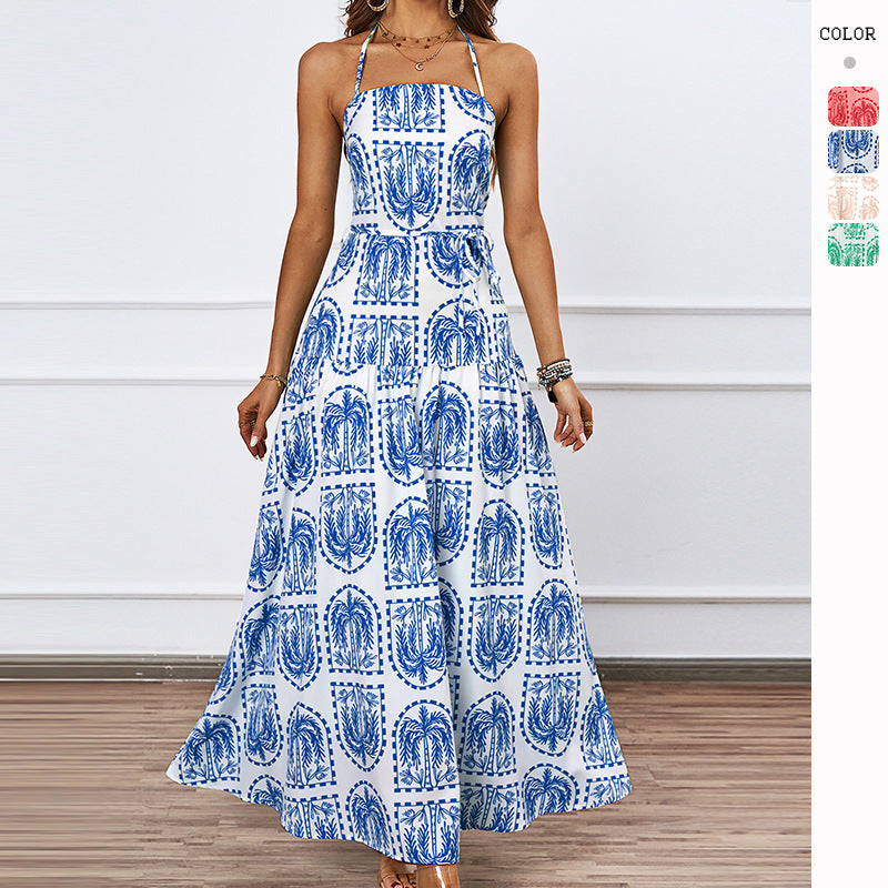Damen Maxi-Kleid mit verspieltem Muster und eleganter Silhouette Drune