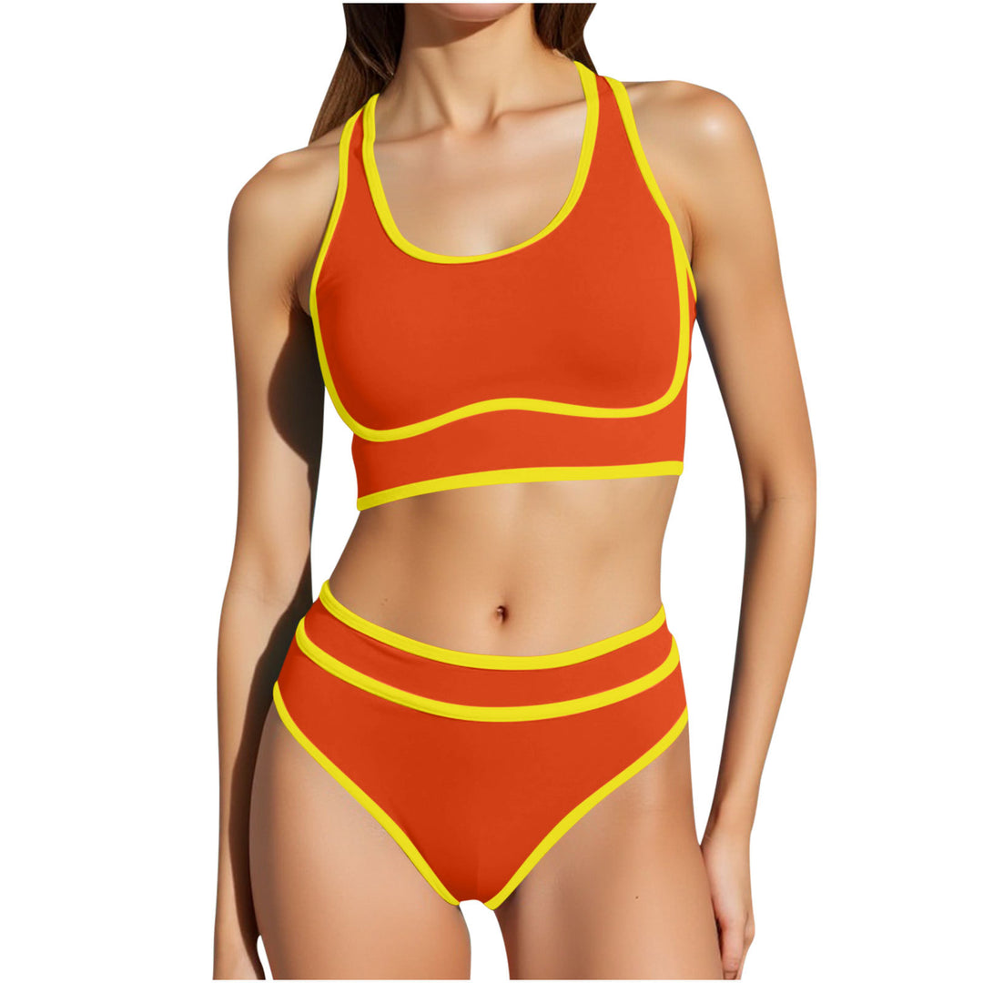 Damen Sportliches Bikini-Set mit hoch taillierter Hose Drune