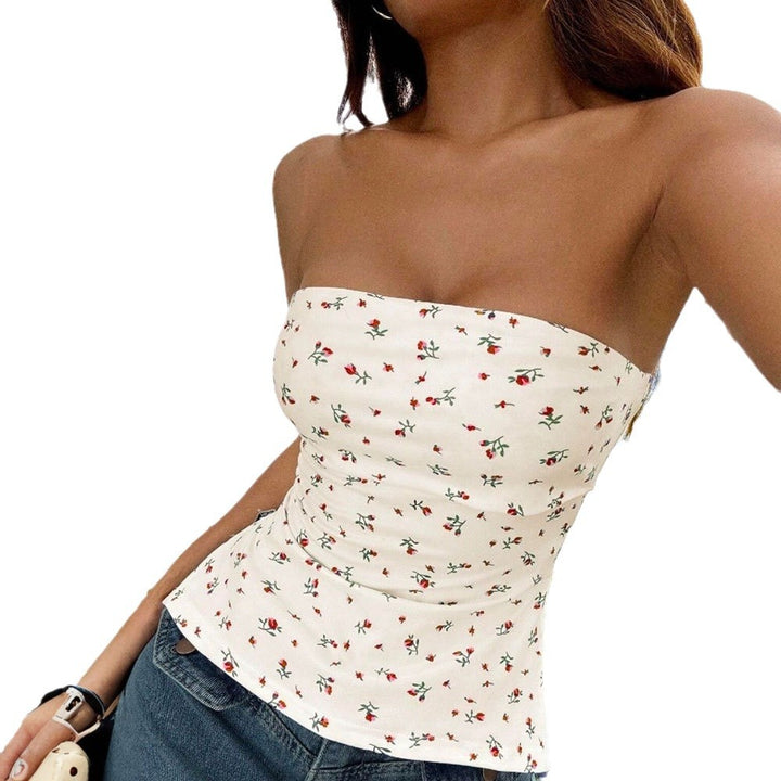 Damen strapazierfähiges Bustier mit floralem Muster und elastischem Saum Drune