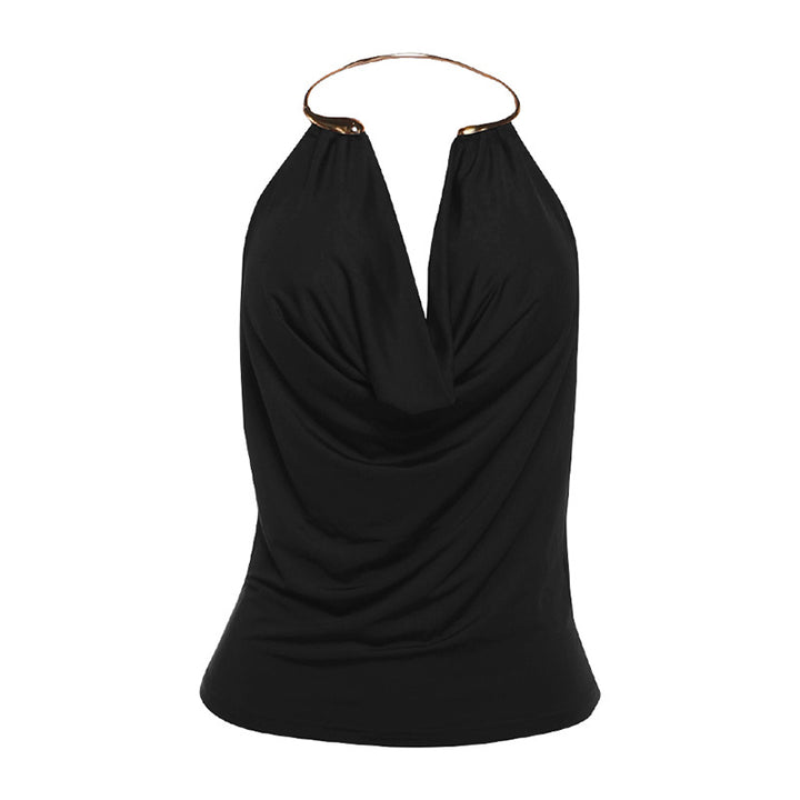 Damen Wickeltop mit raffiniertem Ausschnitt und eleganter Drapierung Drune