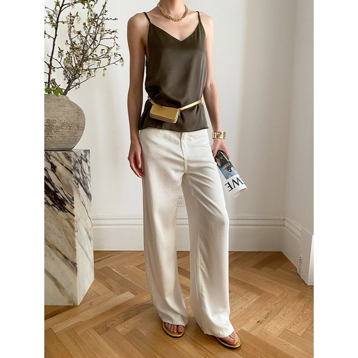 Damen weite High-Waist Jeans Drune