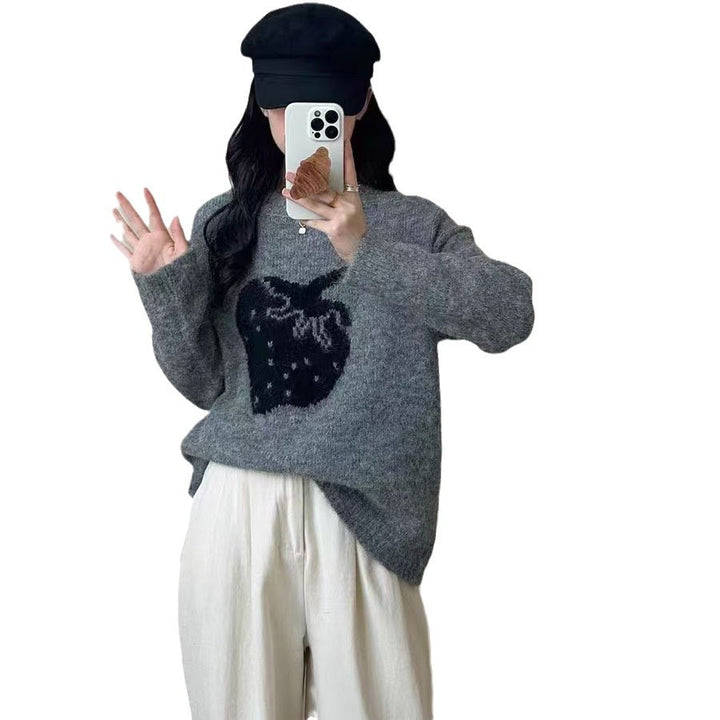 Damen Kuscheliger Pullover im modernen Design mit niedlichem Tiermotiv Drune