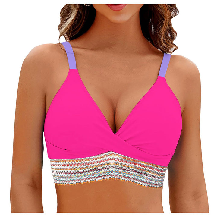 Damen Wickel-Bikini-Oberteil mit modischem Muster Drune