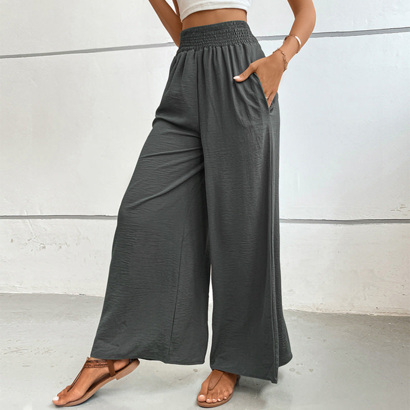 Damen Weit geschnittene Sommerhose mit elastischem Bund Drune