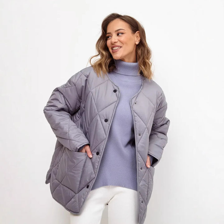 Damen gesteppte Freizeitjacke mit hoch geschlossenem Kragen und modischem Schnitt Drune