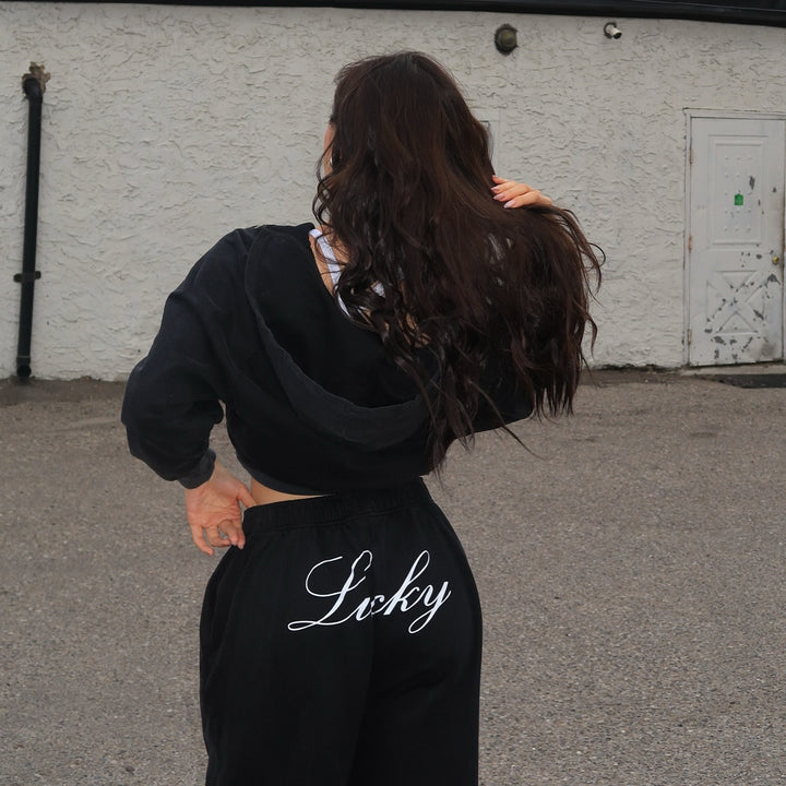 Damen lässiger Kapuzenpullover und Jogginghose Set Drune