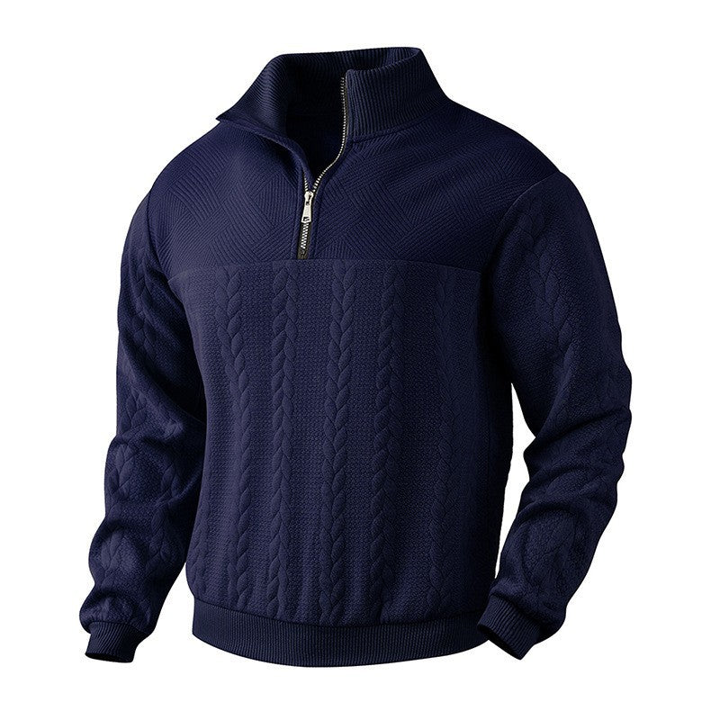 Herren Strickpullover mit hohem Kragen und modernem Reißverschluss Drune