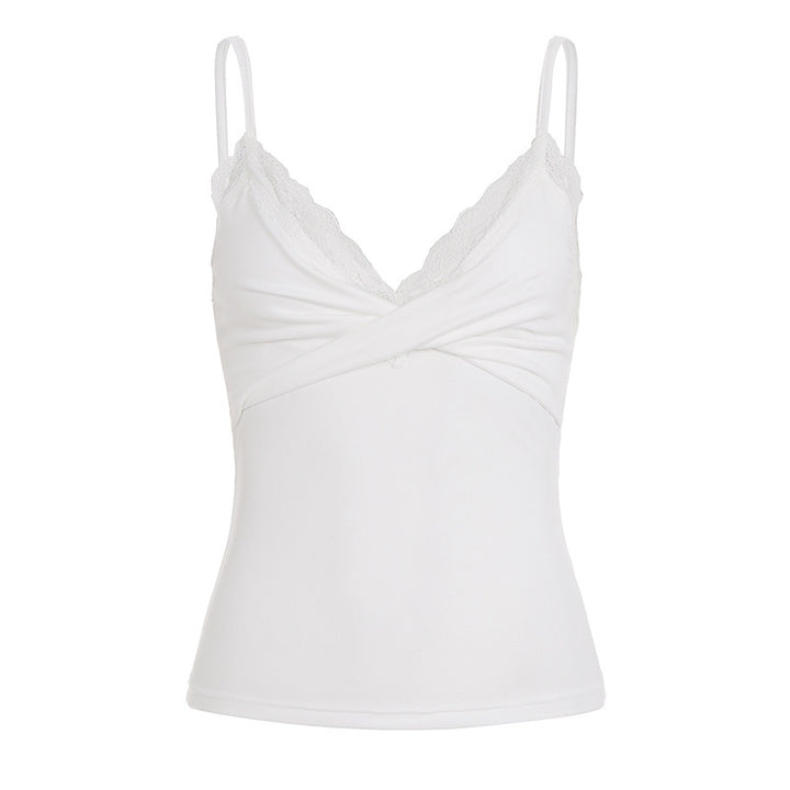 Damen Elegantes Spitzen-Cami-Top mit enganliegendem Schnitt und verstellbaren Trägern Drune