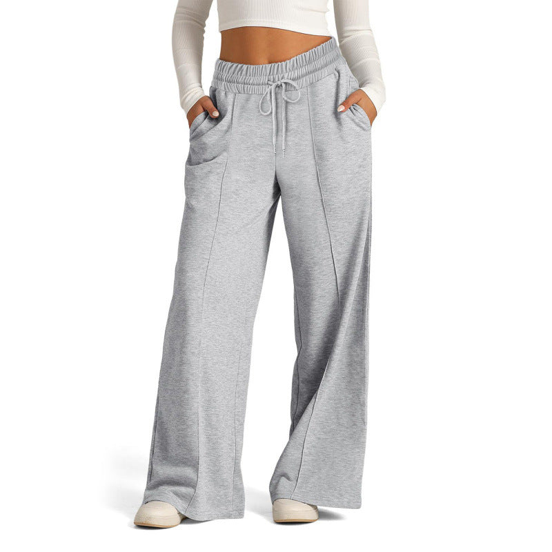 Damen nan weite Sweatpants mit hohem Bund und Tunnelzug Drune