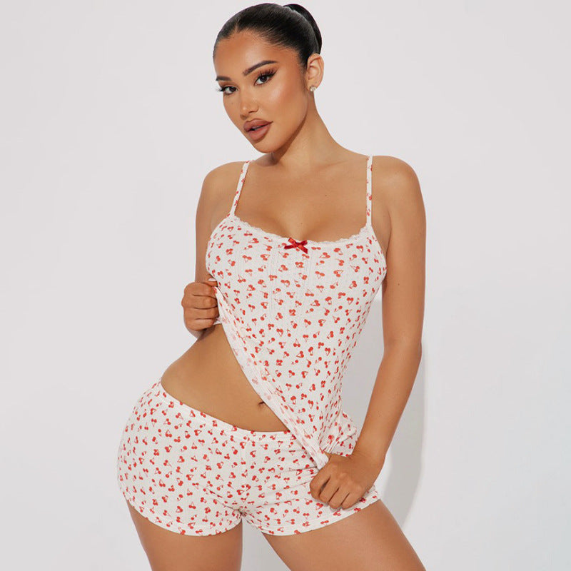 Damen Schlafanzug-Set mit feinem Herzmuster Drune