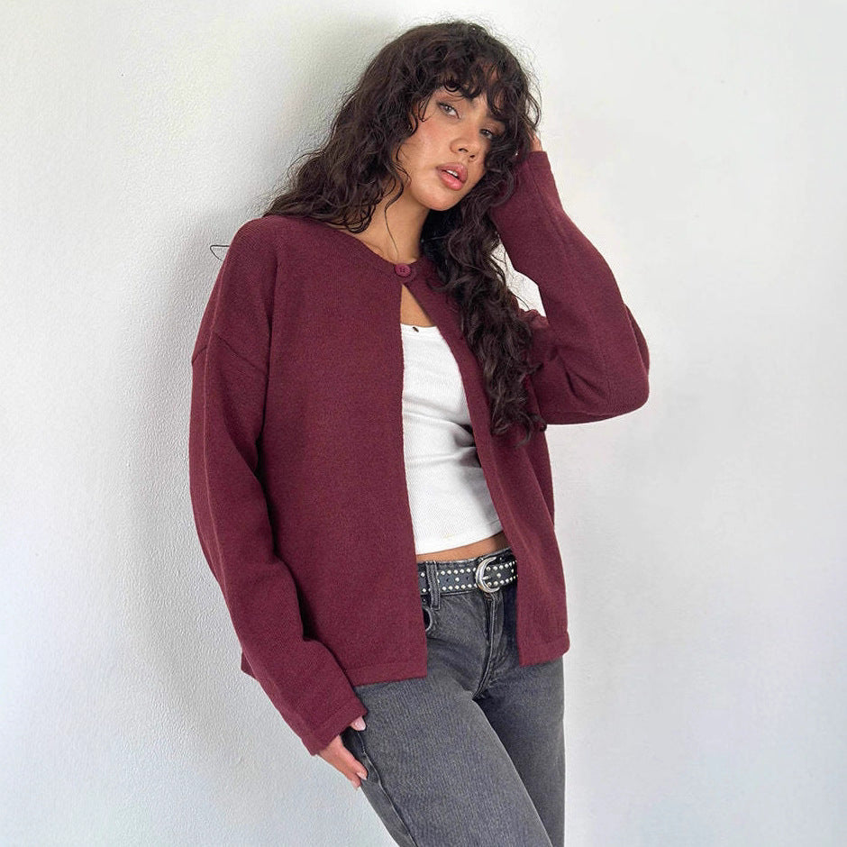 Damen Strickjacke mit praktischen Knopfdetails und lässigem Schnitt Drune